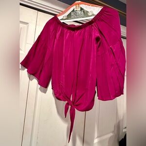 Aum Couture Purple Off the Shoulder Top